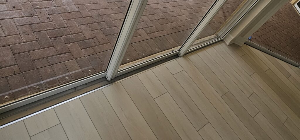 Seamless Sliding Door Tile Transition