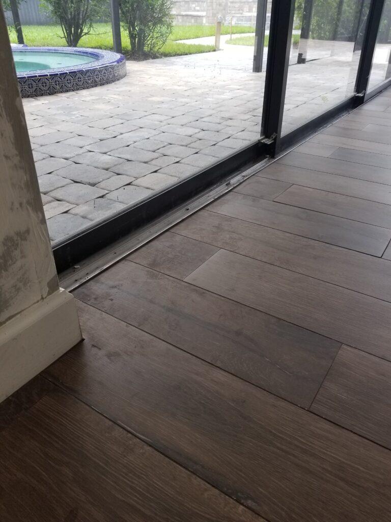 Precision Sliding Door Tile Transition