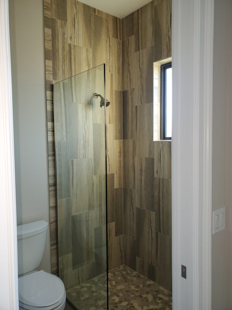 Architectural Vertical Wood-Look Shower