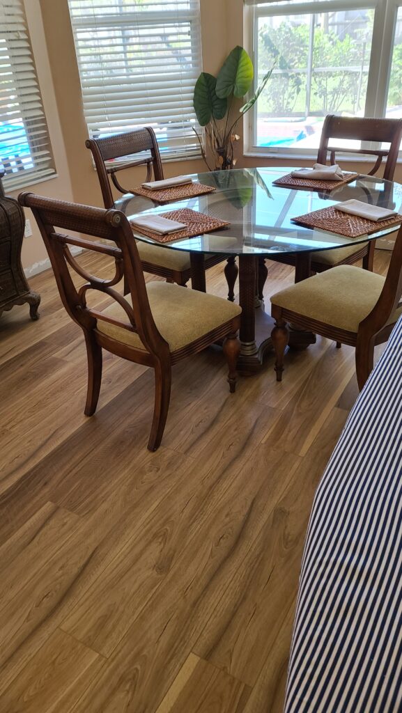 Polished Dining Area Porcelain Install