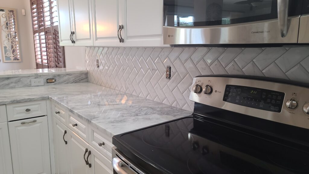 Classic Offset Brick Backsplash