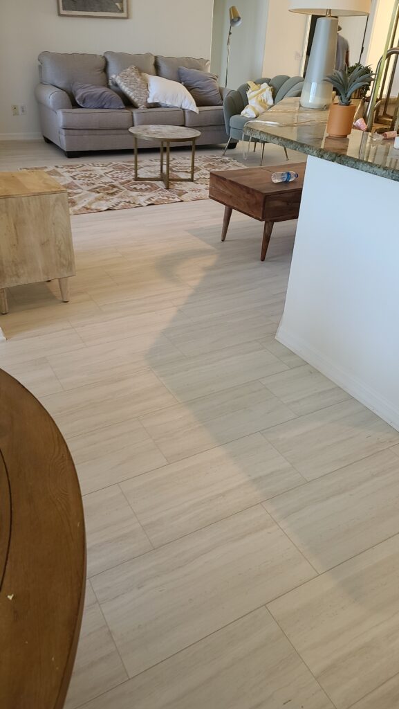 Bright Minimalist Dining Area Flooring