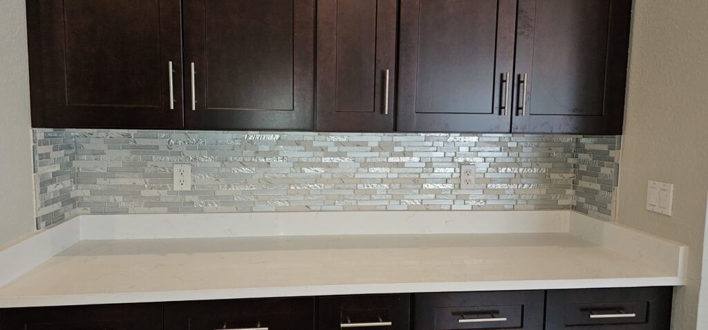 Shimmering Pearl Mosaic Backsplash