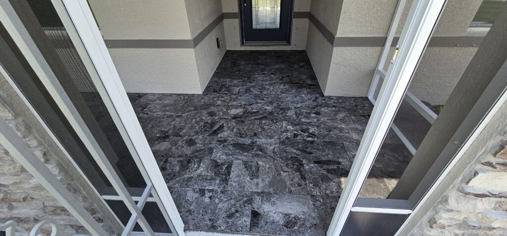 Brilliant Dark Polished Granite-Look Flooring