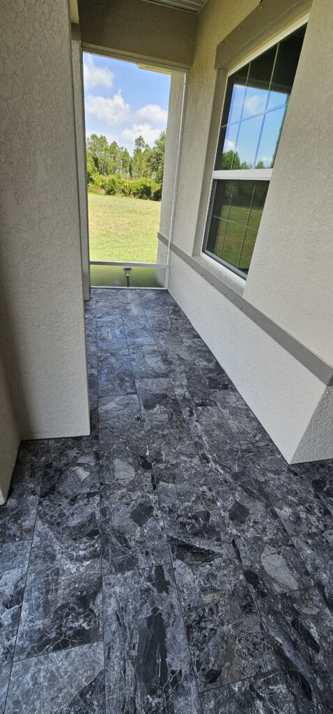 Dark Textured Lanai Tiling