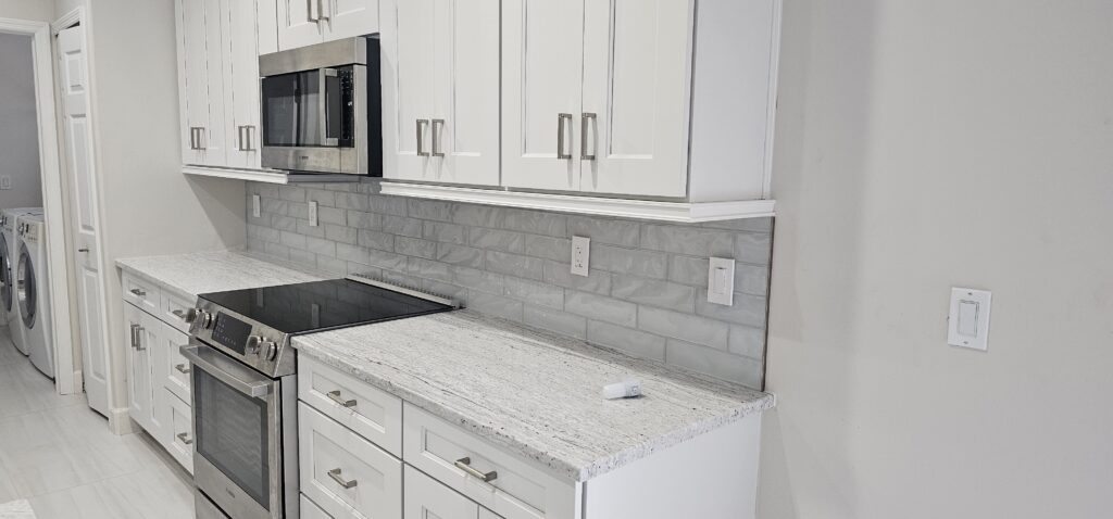 Sleek Gray Kitchen Backsplash