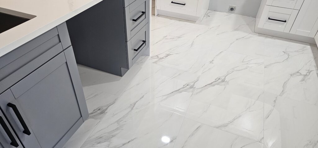 Polished Marble Kitchen Flooring