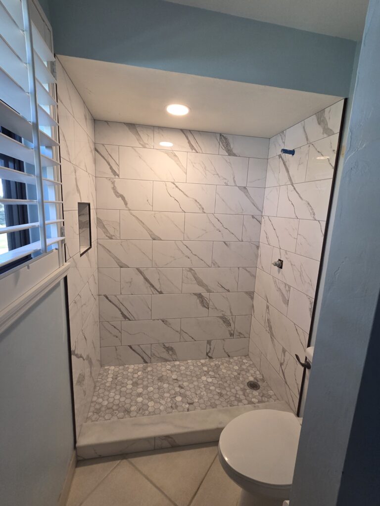 Classic Carrara Marble Shower