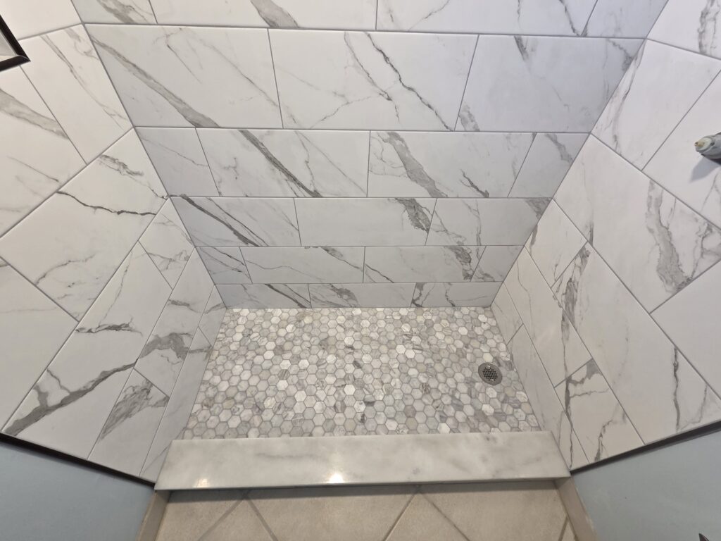River Rock Shower Pan Detail